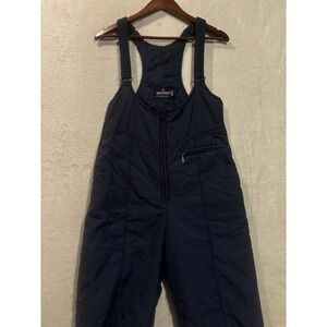 Vintage 80s Herman's Snow Ski Overalls Navy Women's Medium Insulated‎